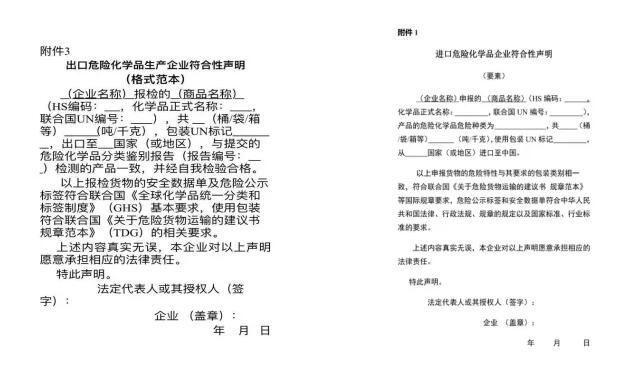 出口危险化学品